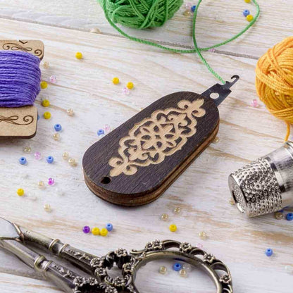 Needle Threader - Wooden Needle Threader Wonderland Crafts Needle Threaders - HobbyJobby