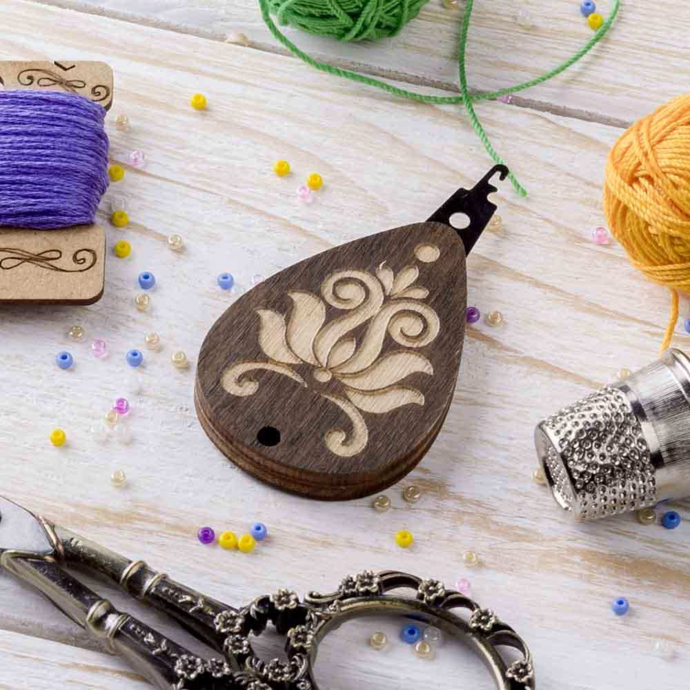 Needle Threader - Wooden Needle Threader Wonderland Crafts Needle Threaders - HobbyJobby