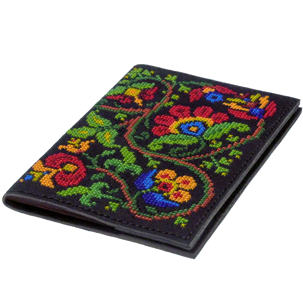 Passport Cover Needlecraft Kit - Cross Stitch Kits on Leather Wonderland Crafts Passport Cover Kits - HobbyJobby