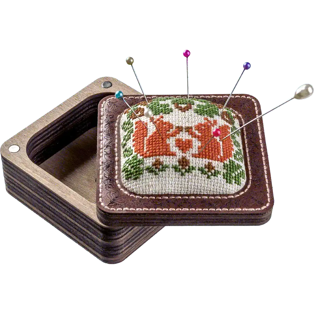 Pin Cushion Kit - Needlecraft Storage Box - Needle Storage Pin Wonderland Crafts Pin Cushions - HobbyJobby