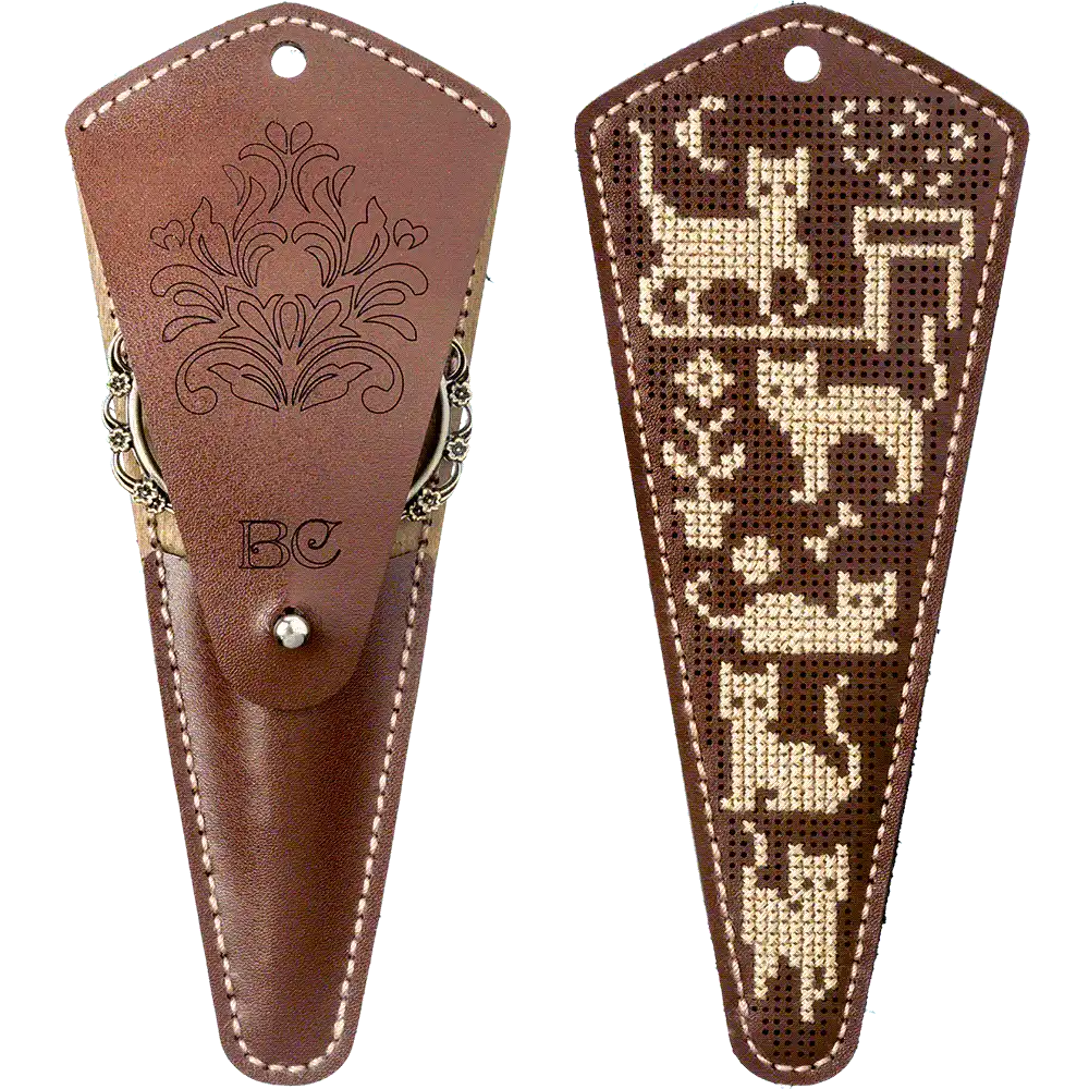 Scissor Case Needlecraft Kit - Leather Scissor Case Wonderland Crafts Scissor Cases - HobbyJobby