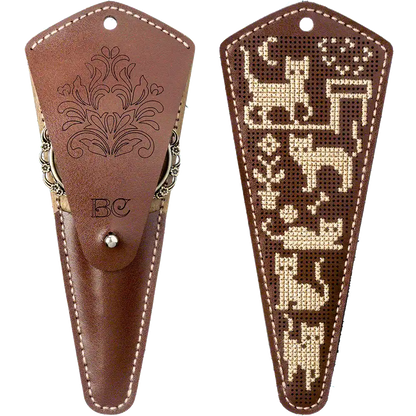 Scissor Case Needlecraft Kit - Leather Scissor Case Wonderland Crafts Scissor Cases - HobbyJobby