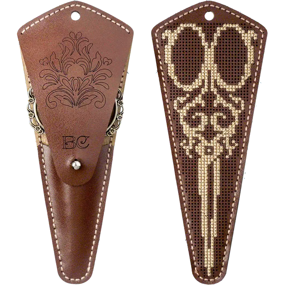 Scissor Case Needlecraft Kit - Leather Scissor Case Wonderland Crafts Scissor Cases - HobbyJobby