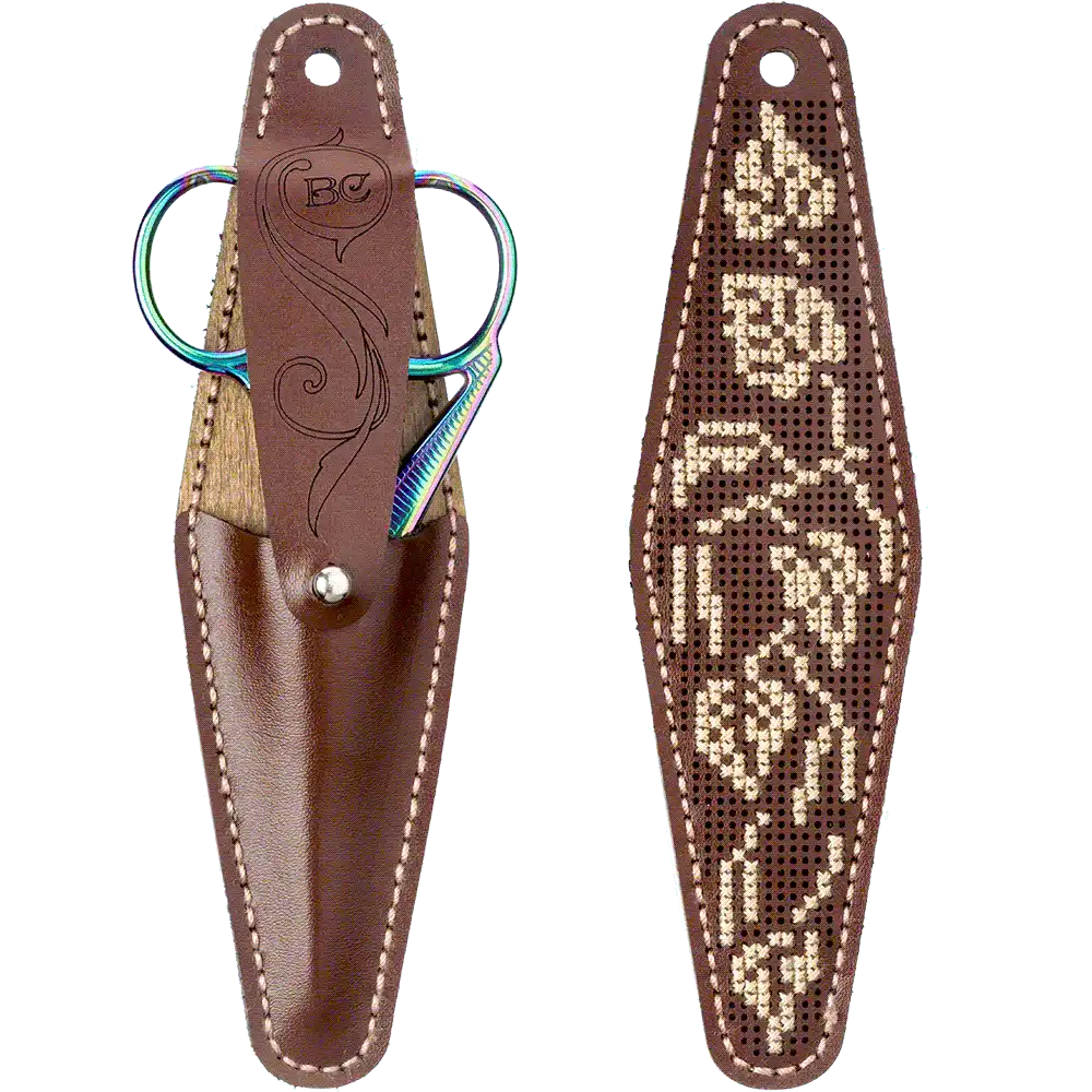 Scissor Case Needlecraft Kit - Leather Scissor Case Wonderland Crafts Scissor Cases - HobbyJobby