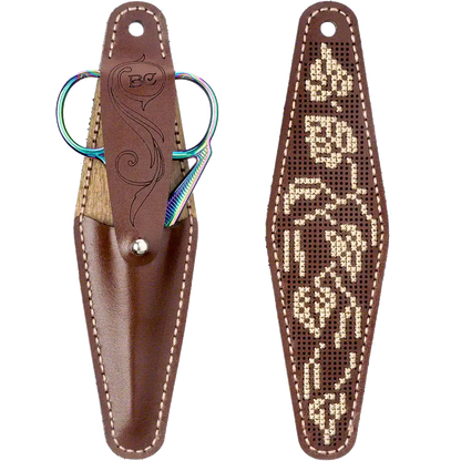 Scissor Case Needlecraft Kit - Leather Scissor Case Wonderland Crafts Scissor Cases - HobbyJobby