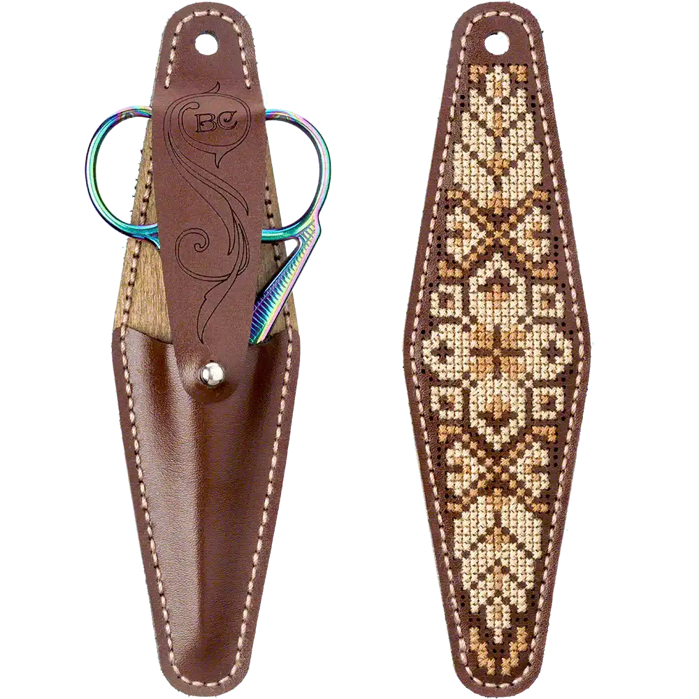 Scissor Case Needlecraft Kit - Leather Scissor Case Wonderland Crafts Scissor Cases - HobbyJobby