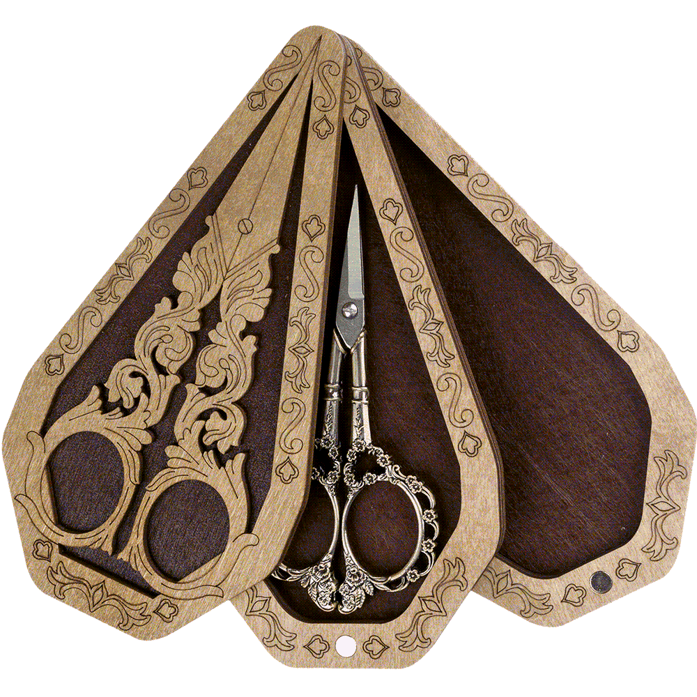 Scissor Case - Wooden Scissor Case, Storage Box for Scissors Wonderland Crafts Scissor Cases - HobbyJobby