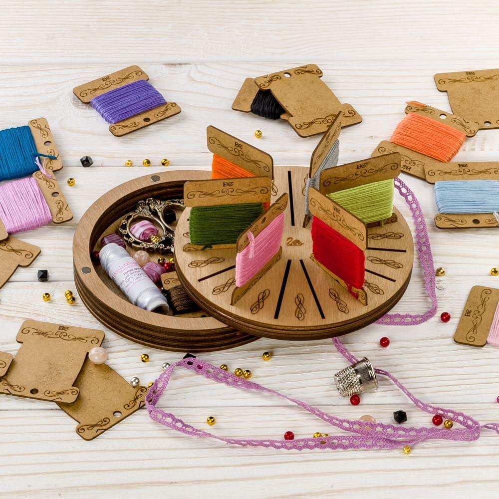 Storage Box for handcraft and 17 bobbins included Wonderland Crafts Organizer Box - HobbyJobby