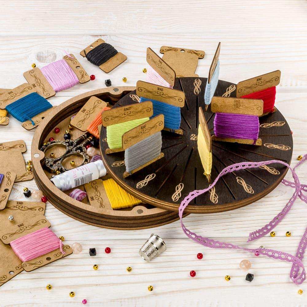 Storage Box for handcraft and 32 bobbins included Wonderland Crafts Organizer Box - HobbyJobby