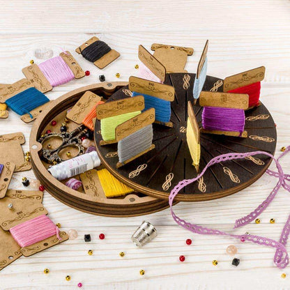 Storage Box for handcraft and 32 bobbins included Wonderland Crafts Organizer Box - HobbyJobby