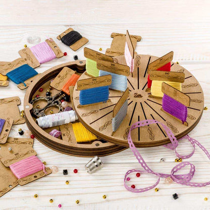 Storage Box for handcraft and 32 bobbins included Wonderland Crafts Organizer Box - HobbyJobby