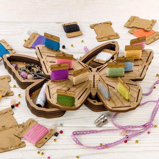 Storage Box for handcraft and 33 bobbins included Wonderland Crafts Organizer Box - HobbyJobby