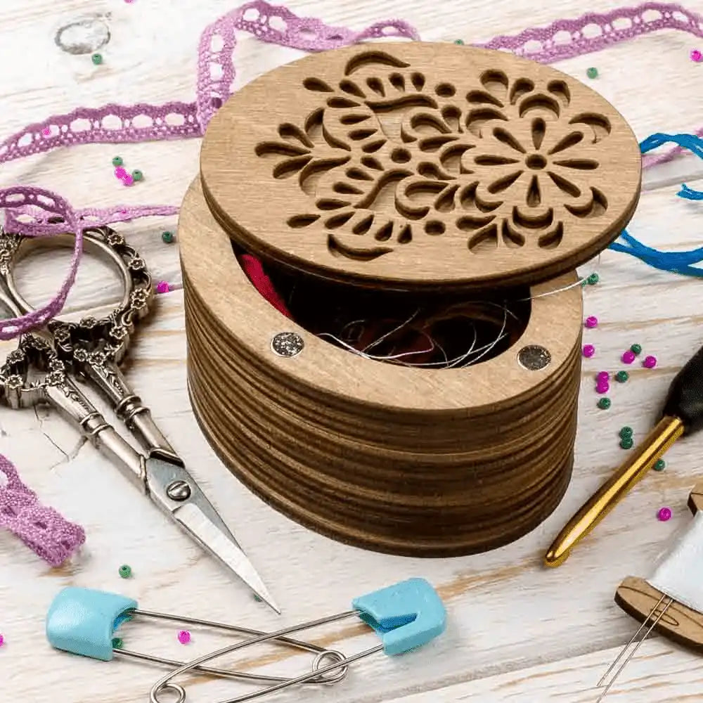 Wooden Storage Box for Handcrafts Wonderland Crafts Organizer Box - HobbyJobby