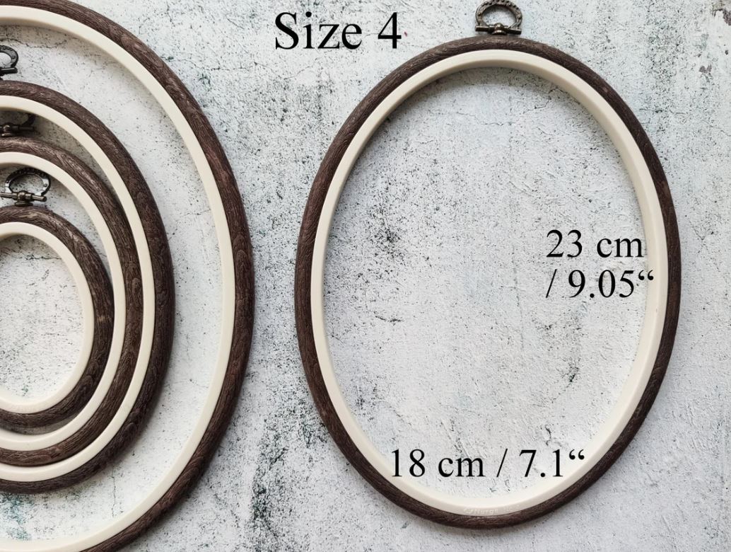 Brown Embroidery Hoop - Oval Nurge Flexible  Hoop