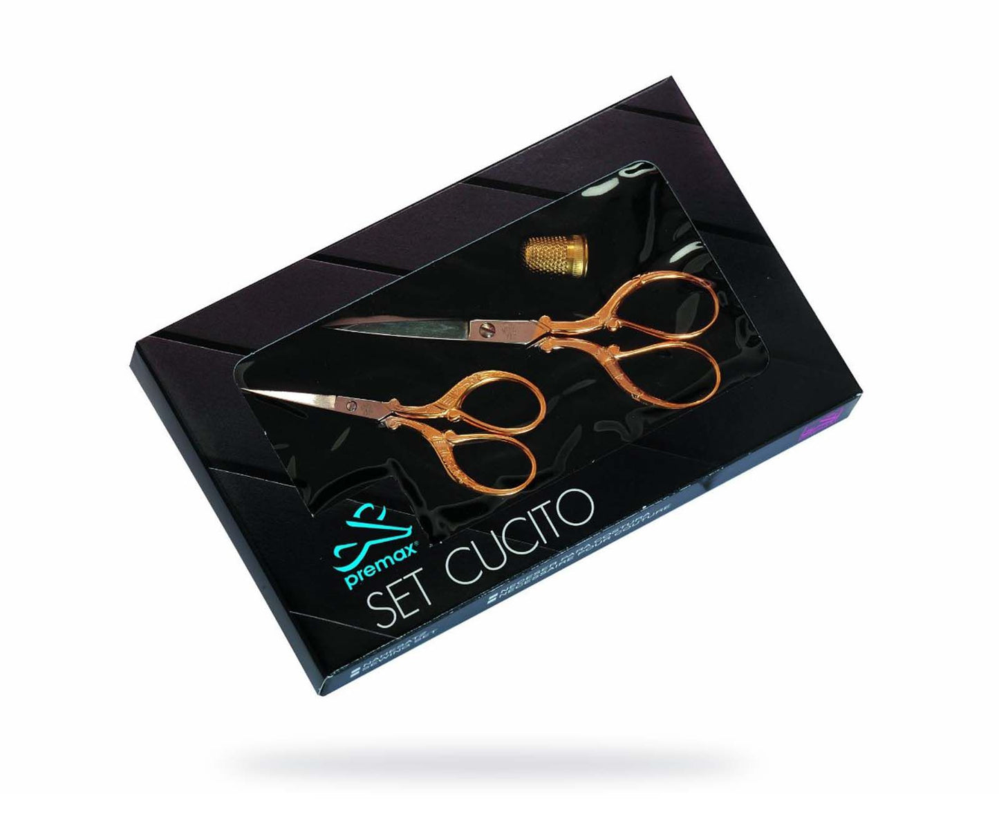 3 Pcs. Sewing Scissors Set Gold Handles In Gift Box