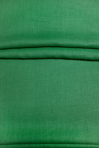 Luca-S Pure Natural 100% Linen Soft Fabric Grass Green Color