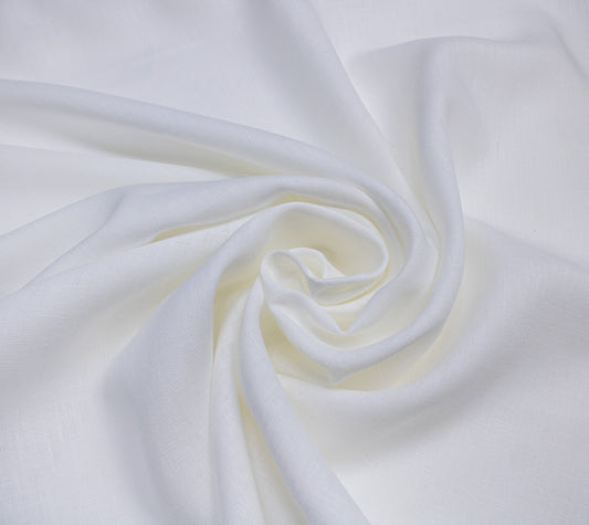 Luca-S Natural Pure 100% Linen Soft Fabric White Color