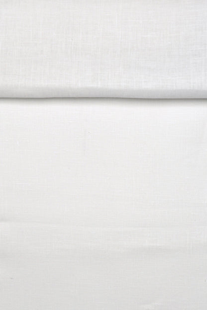 Luca-S Natural Pure 100% Linen Wrinkled Fabric Natural White Color