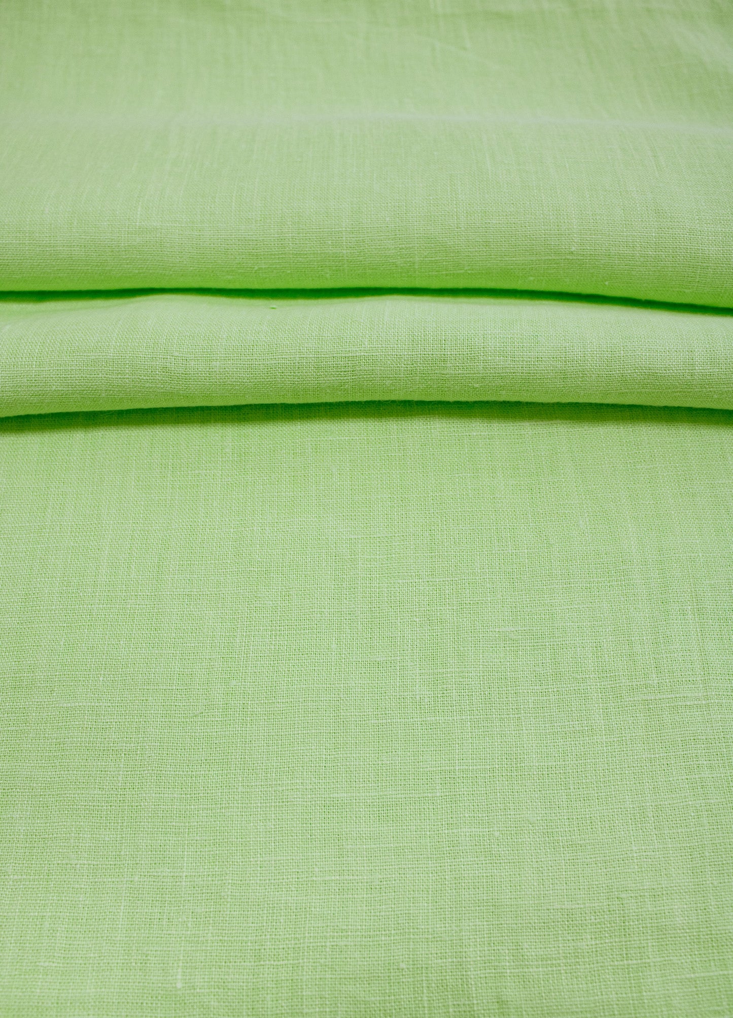 Luca-S Natural Pure 100% Linen Wrinkled Fabric Apple Green Color