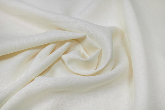 Luca-S Pure Natural 100% Linen Soft Fabric Natural White Color