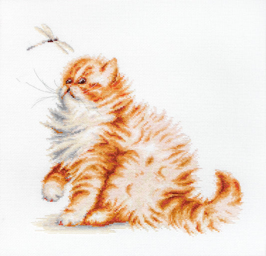 Cross Stitch Kit Luca-S - Kitten with a Dragonfly, B2270