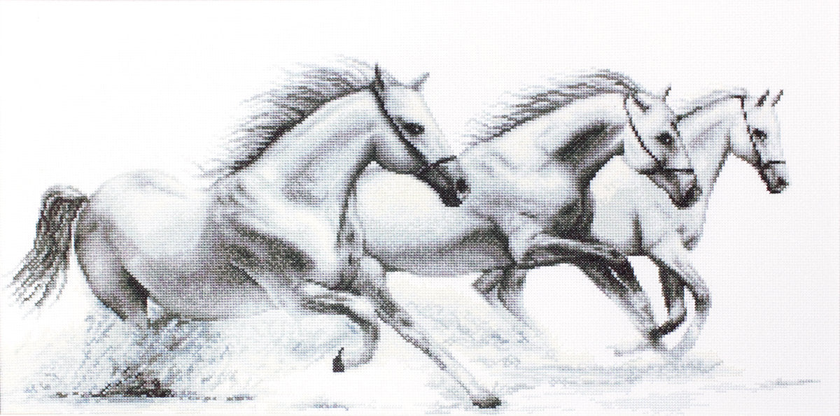 Cross Stitch Kit Luca-S - White Horses, B495