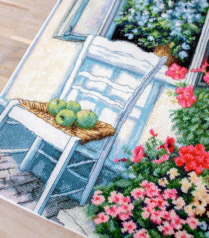 Cross Stitch Kit Luca-S - Terrace with Flowers, BU4017