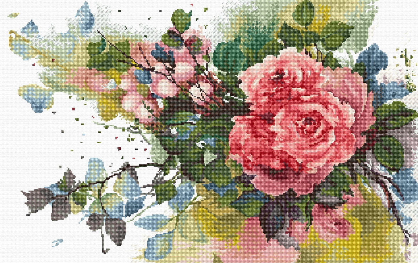 Cross Stitch Kit Luca-S - Red roses - HobbyJobby