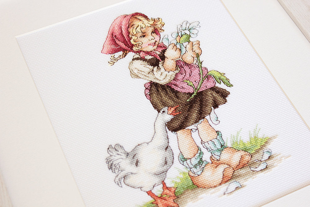 Cross Stitch Kit Luca-S - Girl with the Goose, B1047