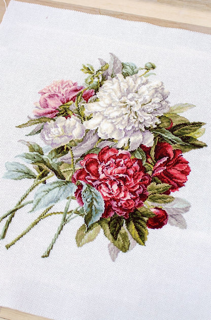 Cross Stitch Kit Luca-S - The Peonies, B2355