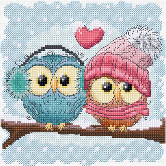 Cross Stitch Kit Luca-S - Two Cute Owls, B1400