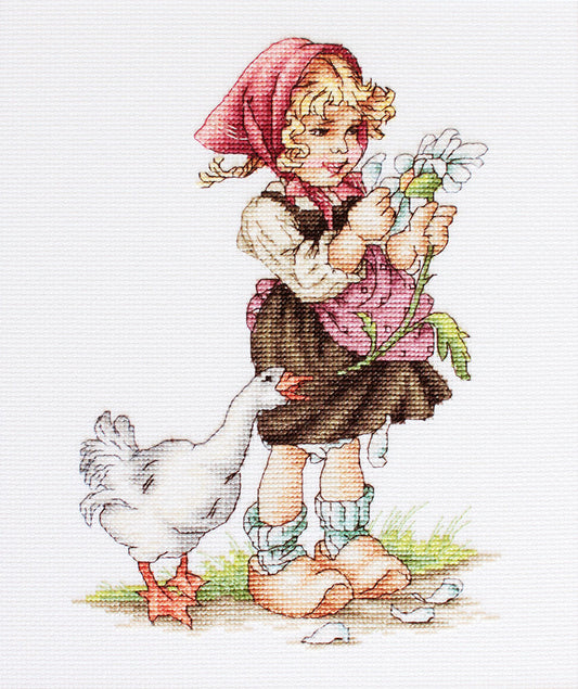 Cross Stitch Kit Luca-S - Girl with the Goose, B1047