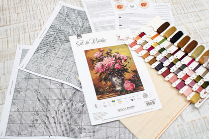 Cross Stitch Kit Luca-S - Peonies Vase, B543