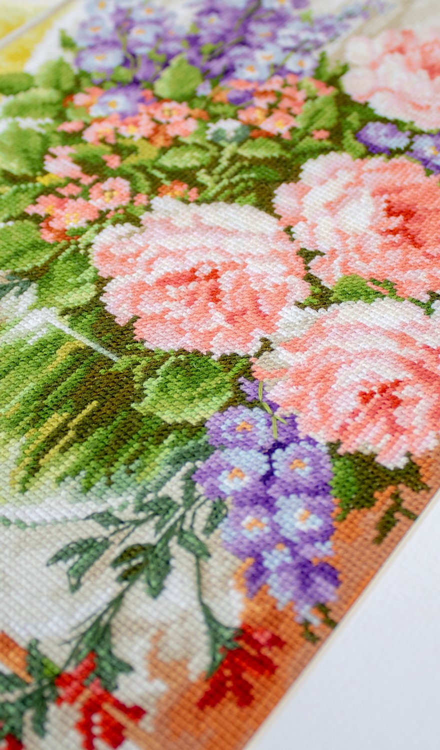 Cross Stitch Kit Luca-S - Roses and Delphiniums, BU4016