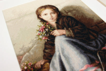 Cross Stitch Kit Luca-S - Girl Selling Flowers, B513