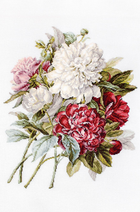 Cross Stitch Kit Luca-S - The Peonies, B2355