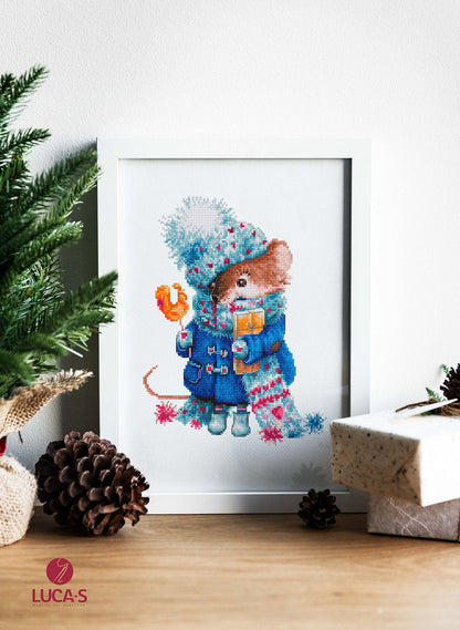 Cross Stitch Kit Luca-S - Christmas Mouse, B1168