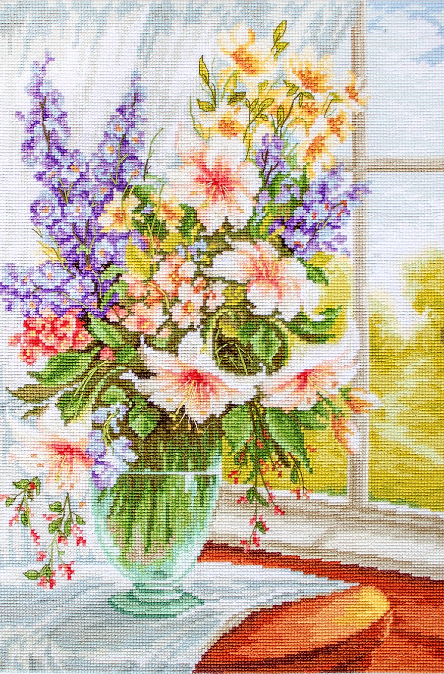 Cross Stitch Kit Luca-S - Flowers by the Window, BU4015