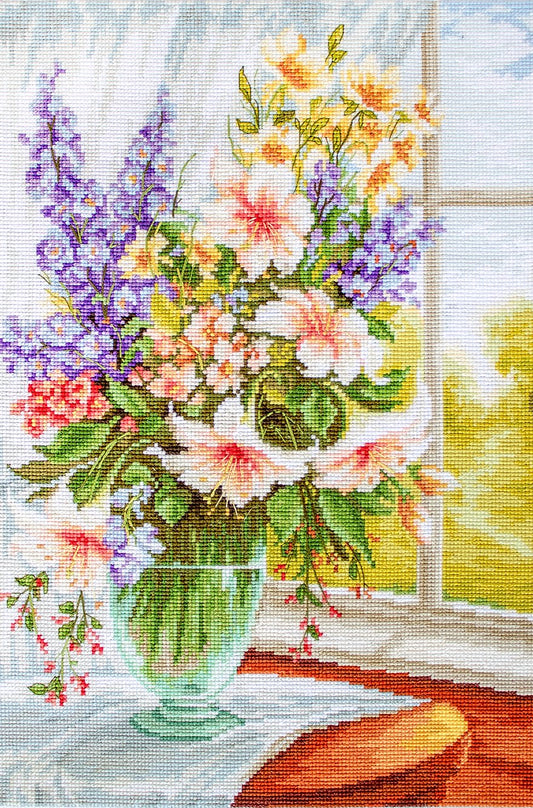 Cross Stitch Kit Luca-S - Flowers by the Window, BU4015