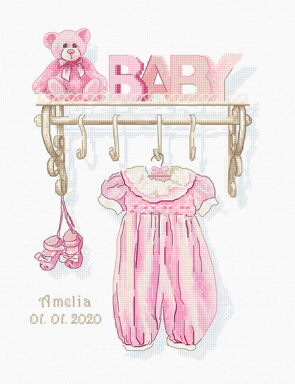 Cross Stitch Luca-S - Baby girl birth, B1175