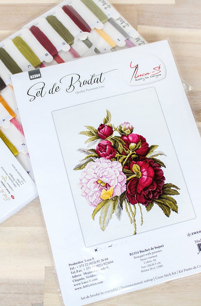 Cross Stitch Kit Luca-S - Peonies Bouquet, B2354