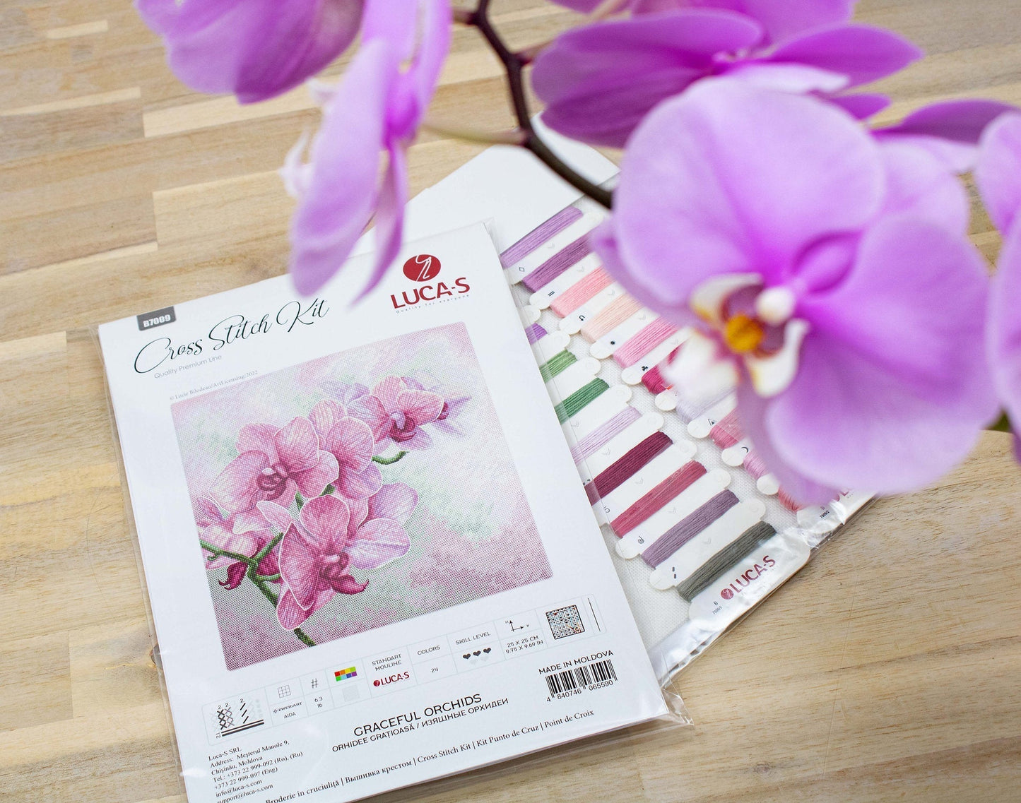 Cross Stitch Kit Luca-S - Graceful Orchids B7009