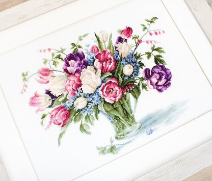 Cross Stitch Kit Luca-S - Tulips Vase, B2261