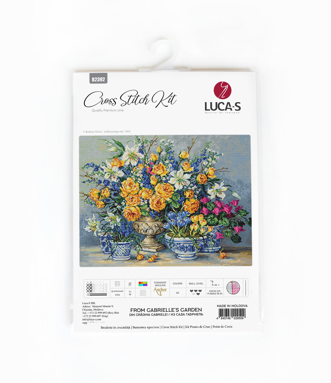 Cross Stitch Kit Luca-S - From Gabrielle's Garden - HobbyJobby