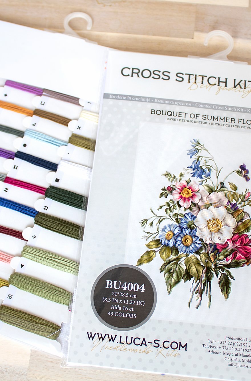 Cross Stitch Kit Luca-S - Summer Flower Bouquet, BU4004