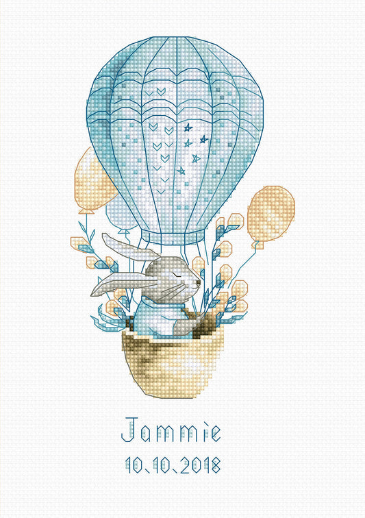 Cross Stitch Kit Luca-S - Rabbit in a Flying Balloon, B1150