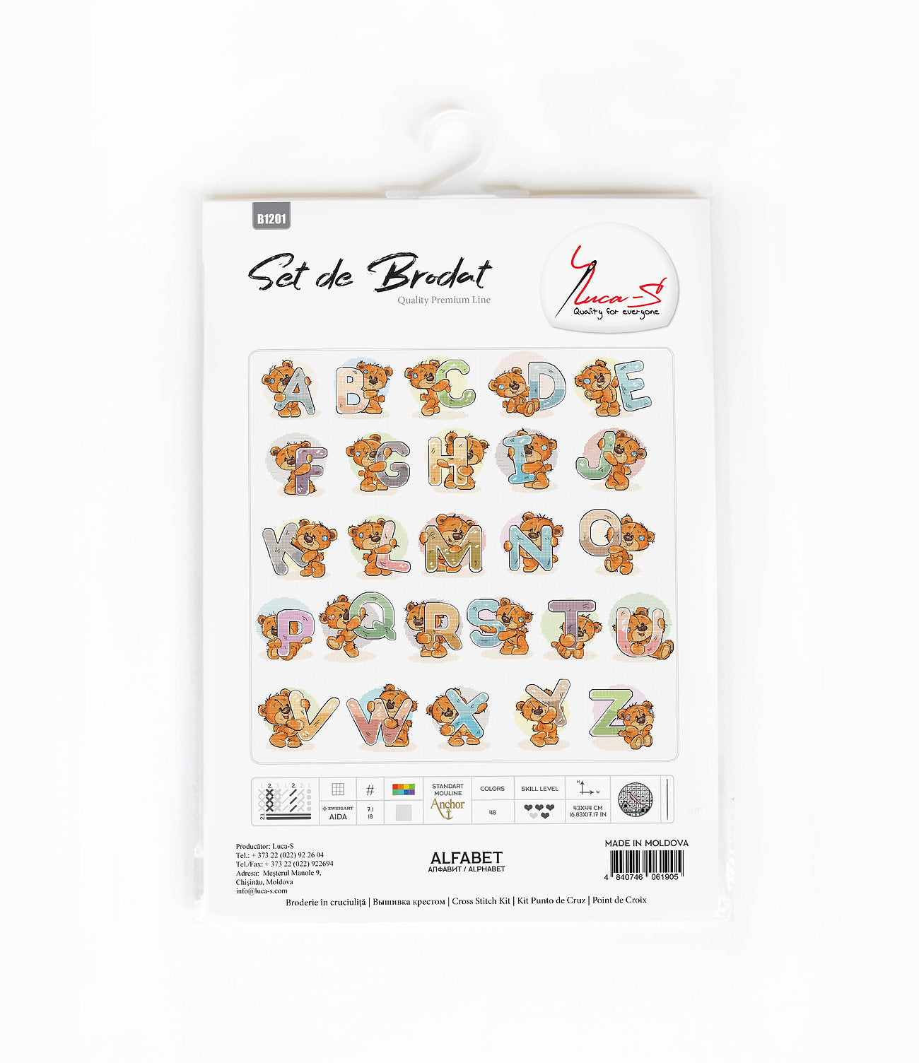 Cross Stitch Kit Luca-S - Alphabet, B1201