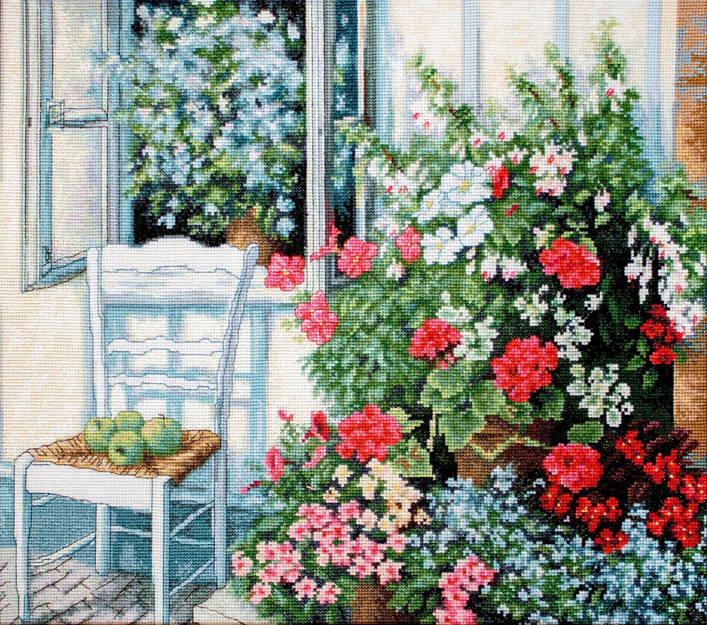 Cross Stitch Kit Luca-S - Terrace with Flowers, BU4017