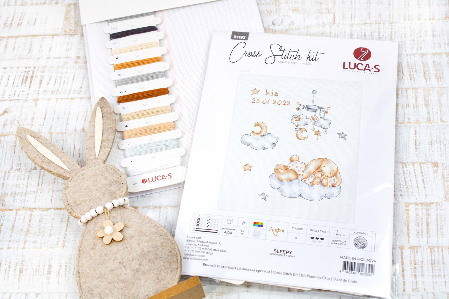 Cross Stitch Kit Luca-S - Sleepy - HobbyJobby