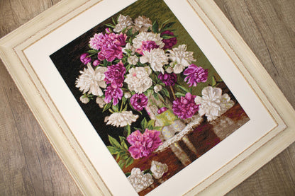 Cross Stitch Kit Luca-S - Red and White Peonies, B608